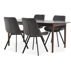 MARSTRAND D200/280 sto tamni hrast + 4 HYGUM stolice siva