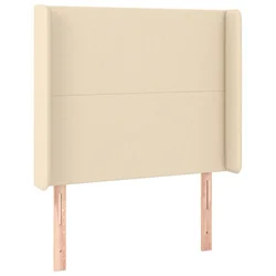 Vidaxl Vzglavje z ušesi krem 93x16x118/128 cm blago