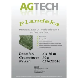 Ojačana vodoodporna ponjava, zelena, 6x10 m, gramatura 90 PL90610