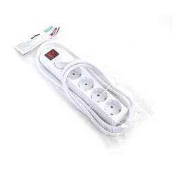 Produžni kabl sa prekidačem 5Z Tip F 3m SCHUKO beli