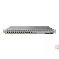 MikroTik RB1100AHx4 Dude Edition, 1U rackmount, 13x10/100/1000 Ethernet ports, QC 1.4GHz, 1GB RAM, 60GB M.2 SSD, 2xSATA3, RS232, RouterOS L6
