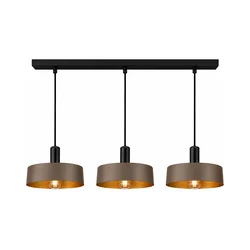 Luster na sajli HAKI 3xE27/60W/230V smeđa/crna