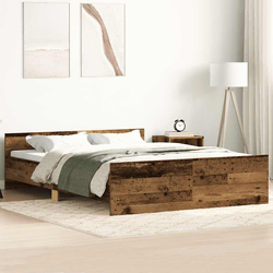 vidaXL Posteljni okvir brez vzmetnice star les 135x190 cm