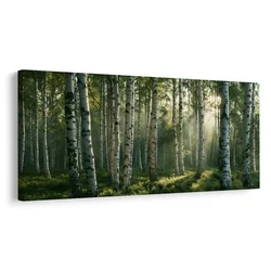 Slika sončni žarki med brezami - 120x60