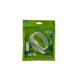 Bavin kabl cb384pd pleteni 30w 1m type c-lightning bela ( 90136 )