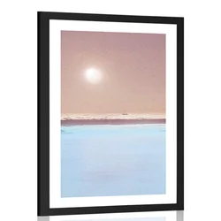 Plakat s paspartujem linija horizonta - 60x90 silver