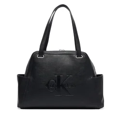 Ročna torba Calvin Klein Pockets Monologo Tote LV04F3689G Črna