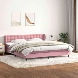 Box Spring krevet s madracima ružičasti 180x210 cm baršun