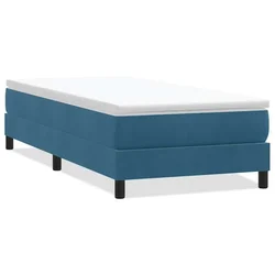Vidaxl Box spring postelja brez vzmetnico temno modra 90x220 cm žamet