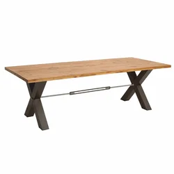 Casa Padrino Dining Table Natural/Black 200 cm - Rectangular Kitchen Table