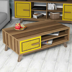 Hanah Home Klub sto Ayla, 105x38.2x60 cm, Smeđe-žuti
