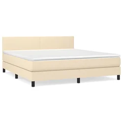 vidaXL vidaXL Box spring postelja z vzmetnico krem 180x200 cm blago, (20892617)