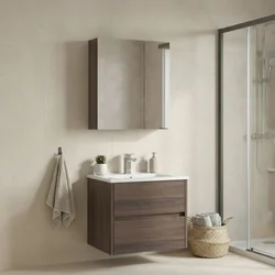 HANAH HOME Kupatilski ormarić sa umivaonikom i ogledalom (2 komada) Side 65 v2 777