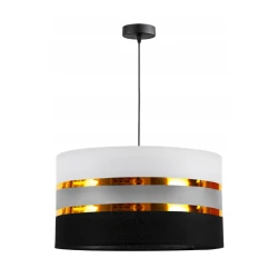 Luster na sajli CORAL 1xE27/60W/230V crno-bela