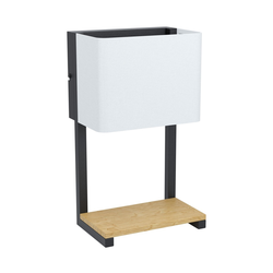 Eglo Galdakao zidna/led, 5,4w, 540lm, crna/drvo/bela/tekstil s policom
