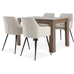 VEDDE D120 sto divlji hrast + 4 PURHUS prljavo bela/crna