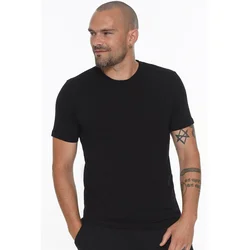 T8569 DEWBERRY BICYCLE COLLAR MENS T-SHIRT-LIGHT BLACK