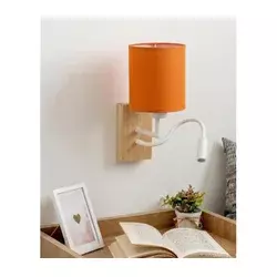 Brilagi - LED zidna lampa NUBILA WOOD 1xE27/25W/230V + LED/3W hrast/bela/narandžasta