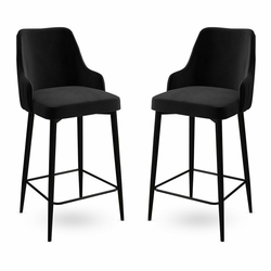 HANAH HOME Set 2 barske stolice Enox Black