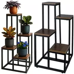 Ruhhy stalak za cvijeće 4 razine – loft metalni stalak za biljke (do 50 kg)