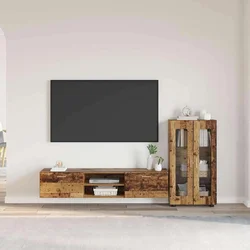 Set TV komoda FLORIN 3 pcs Staro drvo Konstruirano drvo