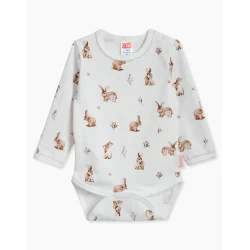 Clar ZGORNJI DELi bodi DR 01828 potisk zajčki D bela 86
