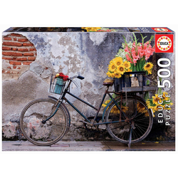 Puzzle Bicycle with Flowers Educa 500 dielov+lepidlo Fix puzzle EDU17988
