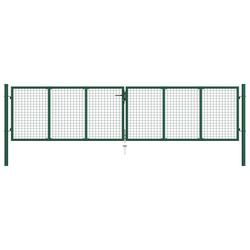 Vrtna mrežasta vrata od čelika 400x100 cm zelena