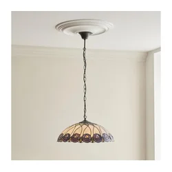 Endon 111985 - Luster na lancu Tiffany HUTCHINSON 3xE27/10W/230V prečnik 50 cm