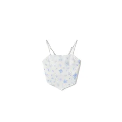 Bershka Top nebeško modra/bela