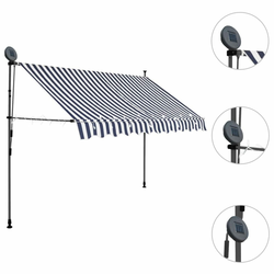 Tenda na ručno uvlačenje s LED svjetlima 250 cm plavo-bijela