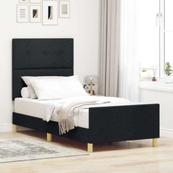 Krevetna konstrukcija s uzglavljem Crna 80 x 200 cm tkanina