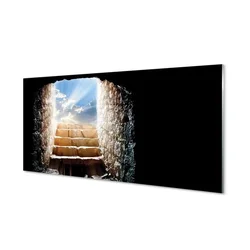 tulup.si Steklena slika Stopnice sonce 100x50 cm 4 obešalnika