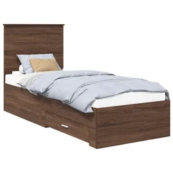 Vidaxl Konstrukcija postelje Rjav hrast in srebrna 70 x 190 cm