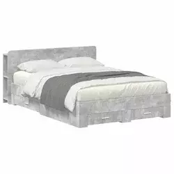 Okvir kreveta s pohranom Betonska siva 150 x 200 cm