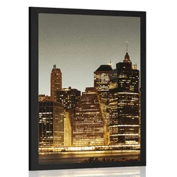 Plakat nočni New York - 30x45 black