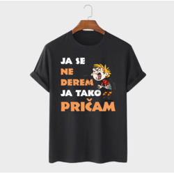MAFIMI Muška majica Ja se ne derem ja tako pričam, Crna