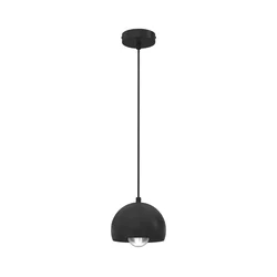 Luster na sajli SOOL 1xE27/15W/230V, prečnik 15 cm, crna