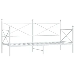 Vidaxl Dnevna postelja brez vzmetnice Bela 90x200 cm Jeklo