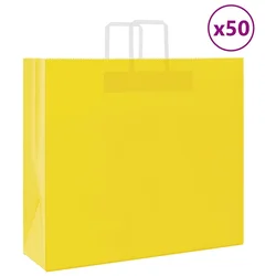 Papirnate vrećice 50 kom s ručkama žute 54x15x49 cm
