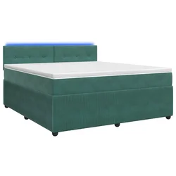 vidaXL Postelja boxspring z vzmetnico Temno zelena 140 x 200 cm Žamet