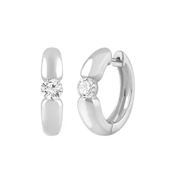 ETHISHER DIAMANTEN Uhani Ohrringe aus 375 Weißgold mit Lab Grown Diamant srebrna