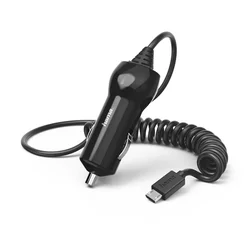 HAMA Avtomobilski polnilnik, Micro-USB, 2,4 A, črn