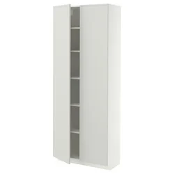 METOD Visoki element s policama, bela/Aspudden svetlosiva, 80x37x200 cm