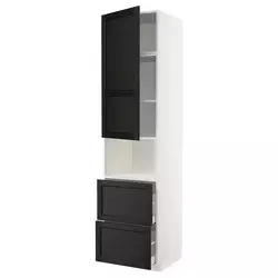 METOD / MAXIMERA Vis.elem.mikrotal. s vratima/2fioke, bela/Lerhyttan crno bajcovano, 60x60x240 cm