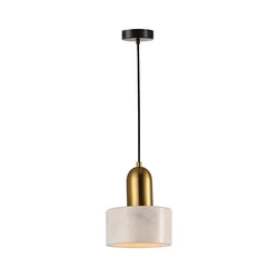 Luster na sajli MARBLE 1xE27/60W/230V zlatna/bela/mramorni dekor