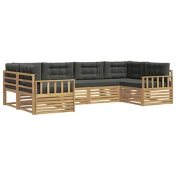 Set vanjskih sofa s jastukom 6 pcs Bijela i antracit