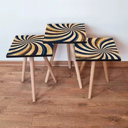 Hanah Home Set klub stočića 3Shp365, 3 komada, Braon
