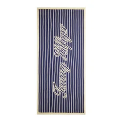 TOMMY HILFIGER Šal bež/temno modra/bela