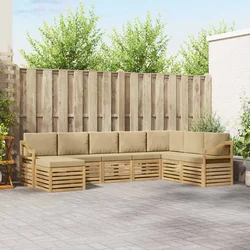 Set vanjskih sofa 8 pcs Bijela i bež 304 x 185,5 x 73 cm